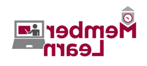 The words MemberLearn appear in a cranberry color, with the League of Minnesota Cities logo atop the M and a grey 移动PC to the right of these words.